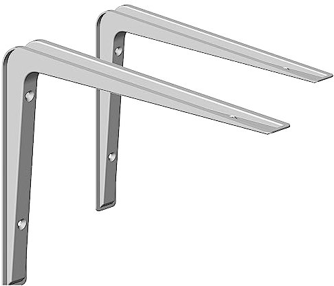 Element System Wandkonsole Alido – leichte funktionelle Metall-Konsole für diverse Anwendungen, ideal für Wandregale – 190 x 270 mm, Weiß, 2 Stück