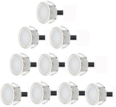 CHNXU 10er Set LED Einbaustrahler Warmweiß Bodeneinbaustrahler 12V Ø30mm Deckenspots 0,6W 9LM Terrassenbeleuchtung Außen IP67 Wasserdichte LED Bodenleuchten Treppen Beleuchtung