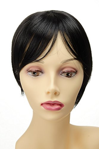 WIG ME UP - Haarteil Toupet Haarersatz Aufsatz Toupet Clip-In Schwarz Q022-GGO-1B