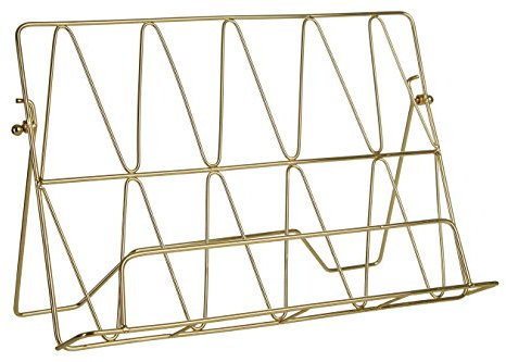Premier Housewares 507570 Vertex Cookbook Stand - Gold Plated 17 x 30 x 21 cm