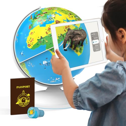 PlayShifu Lernglobus für Kinder-Orboot Earth (App-basiert) AR World Globe mit über 1000 Fakten|STEM-Spielzeug lernen| Geschenke für Kinder von 4-10 Jahren | Keine Grenzen, keine Namen auf Orboot Globe
