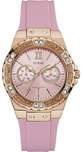 Guess Damen Armbanduhr Analog Quarz Silikon W1053L3