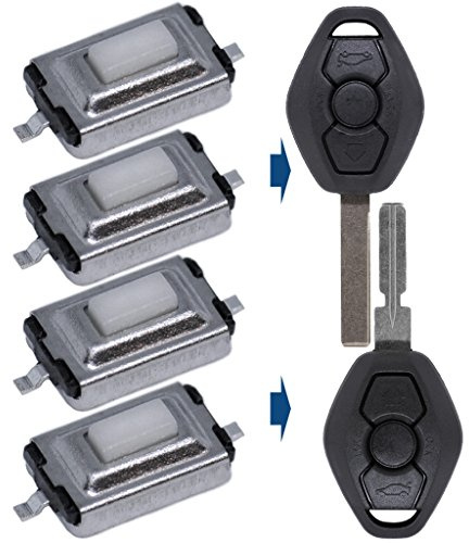 4X Mikrotaster 2 polig 3 x 6 x 2.5 mm für Mercedes, Alfa Romeo, BMW, Citroen, FIAT, Land Rover, Lexus, Mini, Nissan, Peugeot, Smart, Toyota Schlüssel Tasten Mikro Schalter Drucktasten
