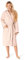 Bademantel Damen - 100% Baumwolle (350g/m²) OEKO-TEX® Zertifiziert - Morgenmantel Damen mit Kapuze, 2 Taschen, Gürtel - Beige - M