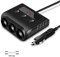 Kingwei EU814 Cigarette Lighter Splitter, 100 W 12 V/24 V Car Charger Adapter, 3 DC Socket Splitter with 4 USB Ports Car Charger with LED Voltmeter Switch for GPS, iPhone, iPad Tablet