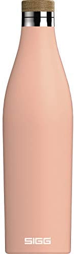 SIGG - Isolierte Trinkflasche - Meridian - Auslaufsicher - Extra schlank - BPA-frei - Plastikfrei - Doppelwandiger 18/8-Edelstahl - Bambus-Schraubverschluss - Pink - 0,7L