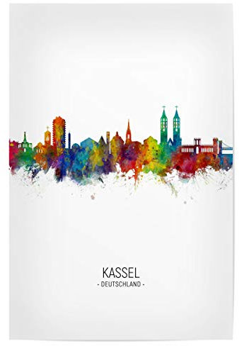 artboxONE Poster 75x50 cm Städte Kassel Skyline Portrait hochwertiger Design Kunstdruck - Bild Kassel Germany Kassel