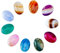 SUPERFINDINGS 20Pcs 10Colors Oval Natural Striped Achate Banded Achat Cabochons Gefärbte Edelstein Cabochons Mit Flachem Rücken Für Die Schmuckherstellung von Halsketten Keine Löcher 18x13x5mm