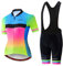 Hotlion Radtrikot Damen Sets Fahrradkleidung Frauen Kurzarm Sommer Fahrradbekleidung Rennrad Outfit JP2