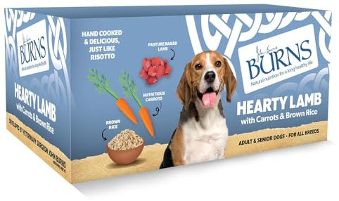 Burns Pet Natural Nutrition Adult & Senior Wet Dog Food Hearty Lamb, Carrots & Wholegrain Brown Rice 12 x 150g