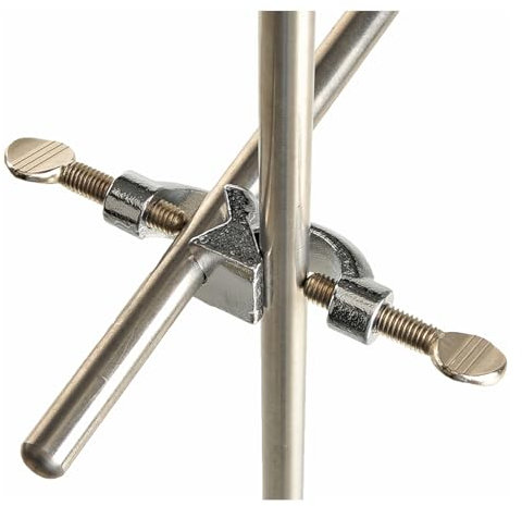 Bochem Manicotto a croce in ghisa malleabile, cromato, angolo di 90° e 180°, filettatura M8, vite di sicurezza, DIN 12895, diametro 16,5 mm