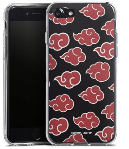 DeinDesign Silikon Hülle kompatibel mit Apple iPhone 8 Case transparent Handyhülle Naruto Shippuden Pattern Akatsuki