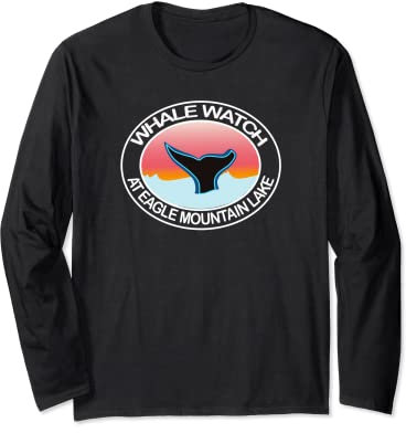 Lustige Wal-Uhr am Adler, Bergsee, Texas Tail Water Langarmshirt