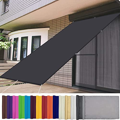 AMZHU Sonnensegel 5x9M wasserabweisend Quadrat Balkon Outdoor Sunsegel 98% UV Schutz Leinen 100% Reißfestes inkl Befestigungsseile, Dunkelgrau, 21996