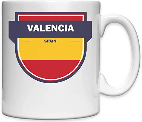 Valencia España - Taza de cerámica, diseño minimalista, color blanco