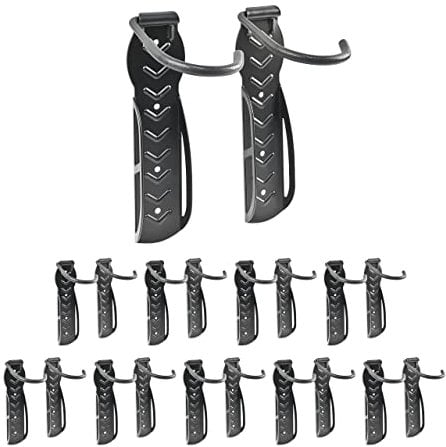 Relaxdays 8 x Fahrrad Wandhalter, Garage o. Keller, Radhaken, Zum Aufhängen an der Wand, Traglast max. 25 kg pro Haken, schwarz