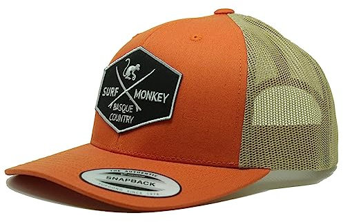 SURF MONKEY Trucker-Kappe 6P, gebogenes Visier, verstellbare Snapback-Kappe, niedriges Profil, Weinrot, One size
