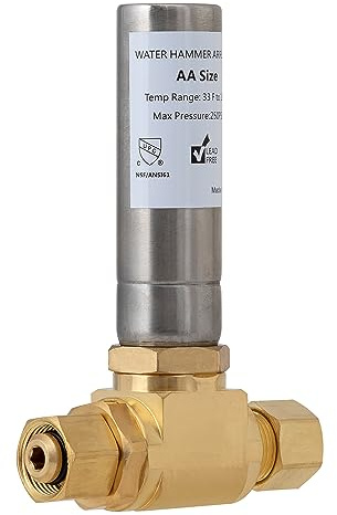 SUNGATOR 3/8 Water Hammer Arrestor, 3/8 Inch Male Comp. × 3/8 Inch Female Comp. Tee Stainless Steel Water Hammer Arrestor for Dishwasher, Toilet, Stop Pipe Banging and Knocking