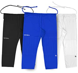 Sanabul Model Zero BJJ Gi Pants Only IBJJF Approved Jiu-Jitsu Martial Arts Pants - Blue/White, A0