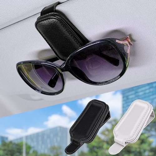 URAQT Brillenhalter für Auto Sonnenblende, 2 Stück Universal Magnetische Sonnenbrillenhalter Auto Brillenhalterung Sonnenbrillenhalter Ticket Clip für Alle Arten von Gläsern Geeignet Quadrat