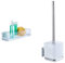 WENKO Vacuum-Loc® Badezimmer Wandregal Quadro Maxi, mit 2 Etagen, 38,5 x 8,5 x 14,5 cm & Vacuum-Loc® Wand WC-Garnitur Quadro, Toilettenbürste mit offenem Bürstenhalter, 9,5 x 37 x 12,5 cm