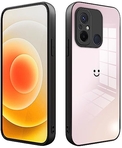 XINYEXIN Coque pour Xiaomi Redmi 12C Case, Étui Housse de Téléphone en Verre Dégradé, Coque Antichoc et Anti-Rayures Mode Ultra-Mince - Rose