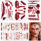 Udewo 30 Sheets Halloween Temporary Tattoos Stickers Zombie Tattoo Halloween Cosplay Temporary Tattoo Sca Tattoos with Fake Scab Wound Halloween Face Stickers Special Fx Costume Makeup Props