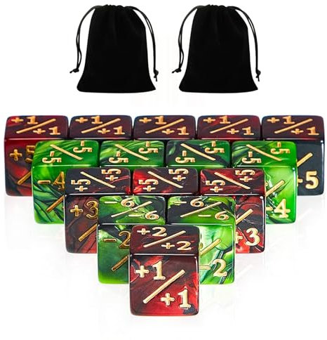 48 Stücke Dice Set, Gezinkte Würfel Set Minus Farbwürfel, Magic Würfel Mit Plus- Oder Minuszeichen Mit 2 Stofftaschen