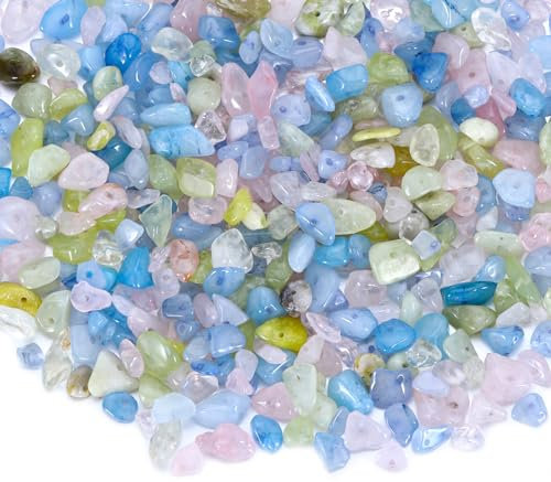 300 Stück Edelsteinperlen Mit Bohrung Edelsteine Mit Loch Unregelmäßige Edelstein Perlen Zum Auffädeln Edelsteinperlen Mit Loch Für Die Schmuckherstellung,Ohrringe,Ring,Diy-zubehör (Morganit)