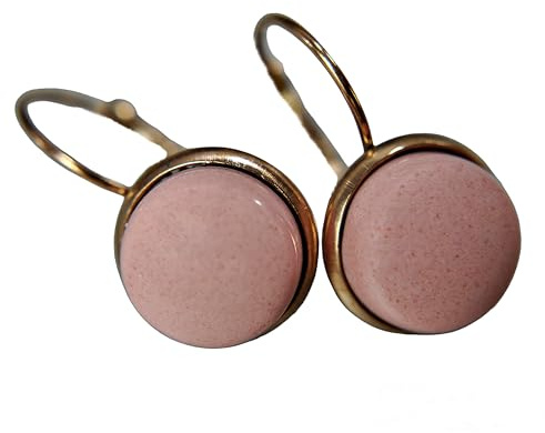 Porzellan Schmuck Damen - Ohrringe Minimalistisch Rose - Hängeohrringe - Pastell - Rosegold - Rosa - Edelstahl - Keramik - Geschenk für Sie