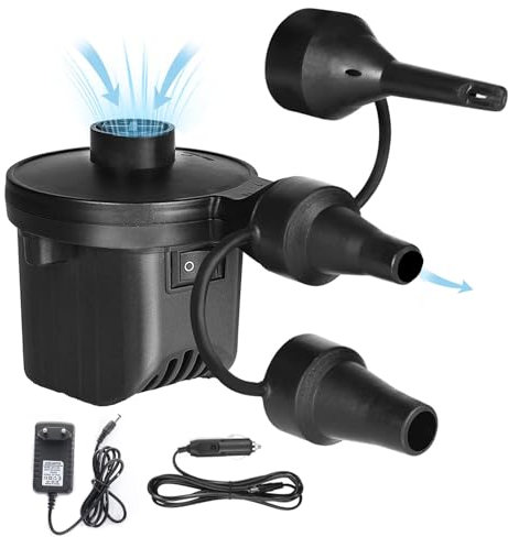 ieron Bomba de Aire eléctrica 220-240 V, inflador desinflador con 3 boquillas, Bomba eléctrica para Piscina Inflable, colchones de Aire, Anillo de natación, Bomba de Cama de Aire