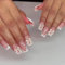 Faux Ongles Long MouyouGlow,Ballerine Rose Nude Naturel Blanc French 3D Bow Noeud Papillon Sweet Press on Nails avec Colle à Ongles,Pink White Tip Fake Nails