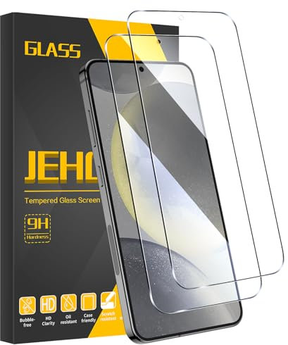 JEHOO 2 Pièces Verre Trempé pour Samsung Galaxy S24 Plus Protection, Film de Protection Écran pour Samsung S24 Plus Compatible avec Lecteur d’Empreinte Sans Bulles Dureté 9H Glass HD Transparent