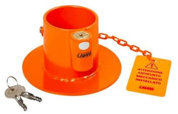 Antifurto Bullone di Bloccaggio per Rimorchi, Roulotte e Semirimorchi - In Metallo Robusto, Colore Arancione, Con Chiavi Incluse per una Sicurezza Massima, Ø 13 mm