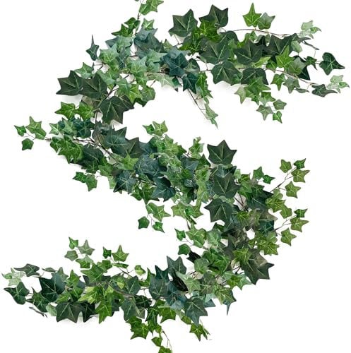 TINA 3 Pezzi Edera Finta 2 m Ghirlanda Foglie di Edera Artificiale Pianta Artificiale Rampicante Vite di Edera Piante Finte da Interno Esterne per Casa Parete Giardino Balcone