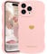 LAPOPNUT for iPhone 13 Pro Max Case,Cute Curly Wave Frame Love Heart Phone Case for Girls Women,Soft Silicone TPU Bumper Shockproof Camera Protective Cover for iPhone 13 Pro Max 6.7 inch,Pink