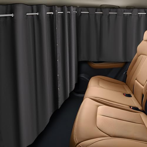 ZATOOTO Cortinas Divisoria Cohe Juego de 3, Cortinillas Ventana Laterales Furgoneta Camper per bebé, Cortina Parasol Oscurecimiento de Caravana Grande 160 x 106 cm