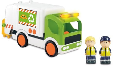 HappyLand Lights and Sounds Bin Lorry For Children From 2 Years Early Learning Centre ELC Recycling Bin Bin Lorry Toy Rubbish Truck People Garbage Playset Gift