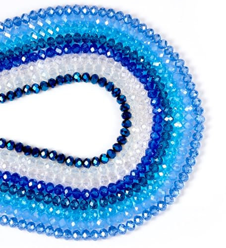FASHEWELRY Lot de 576 perles rondes à facettes en verre galvanisé transparent pour fabrication de bracelets, colliers, bijoux