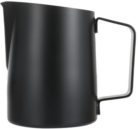 Dianoo Milk Frothing Pitcher With Handle, 500ml Stainless Steel Espresso Steaming Pitcher, Milk Frother Cup For Coffee Cappuccino Latte Art, Black