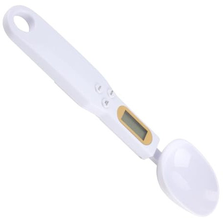 SOWBUD Digital Measuring Spoon Scale 500g, High Precision 0.1g LCD Electronic Kitchen Scale, Weighing Spoon for Baking Coffee Flour Sugar & Food Portioning - Kitchen Gadgets(White)