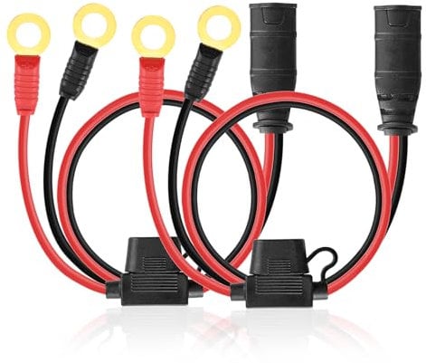 2 Pack NOCO GC008 Compatible Wire Harness with M10 (3/8in) XL Eyelet Terminal Connector, Battery Tender Leads, Charger Extension Cable, Jump Starter Cable