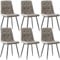 LEWE Esszimmerstühle 6er Set,Technisches Tuch Polsterstuhl Stühle, Esstisch Stuhl mit Hoher Rückenlehne,Küchenstühle mit Rückenlehne Metallbeinen für Esszimmer, Küche & Wohnzimmer