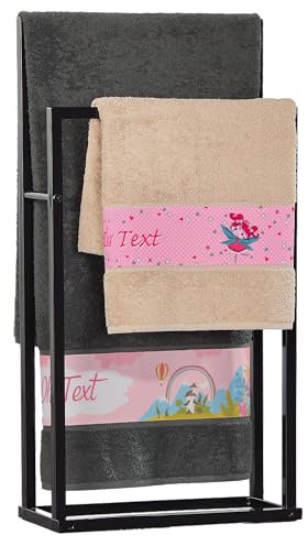 Erwin Müller Duschtuch mit Namen | Personalisiertes Badetuch, 100% Baumwolle, Geschenk für Herren, Damen und Kinder, Aus Frotteestoff, Motiv: Kinder | 70x140 cm