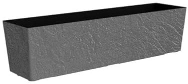 Dehner Pflanzkasten Stone, Blumentopf inkl. Bewässerungssystem/Ablaufloch, frostbeständig, ca. 74.5 x 19 x 19 cm, Polypropylen, grau