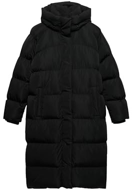 Superdry Damen Langer Steppmantel mit Kapuze