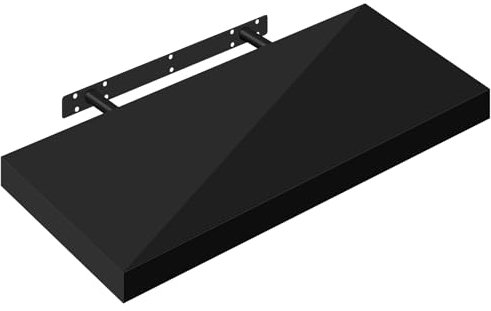 eSituro Wandregal, Regal Wand schwarz Hochglanz, Hängeregal, Schweberegal, Regalbrett Bücherregal zum Aufhängen, Wandboard für Wohnzimmer Küche Arbeitszimmer Badezimmer, 40x22.9x3.8 CM, SWS0393