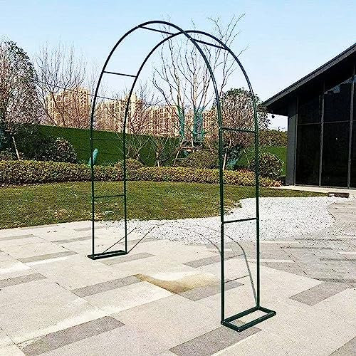 Arche de rose pour jardin, terrasse, arche de jardin en métal pour légumes, courges et fleurs, arche verte pour décoration de fête de mariage, 140 x 230 x ...