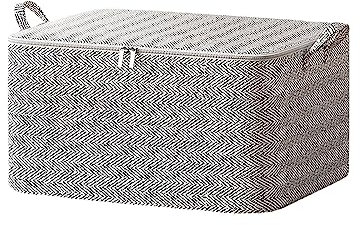 Aufbewahrungstasche mit Deckel Faltbare Aufbewahrungsbox Korb Aufbewahrung für Bettdecken Kleidung Decken Unterbett Stoff Umzugskartons mit Verstärkt Griff Kleiderschrank Organizer Aufbewahrungstasche