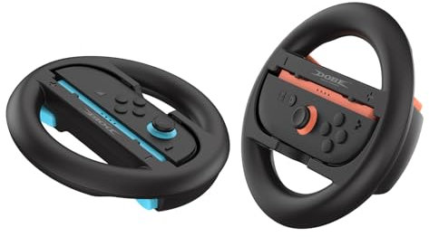 RunSnail Lenkräder für Mario Kart Switch 2 OLED JoyCons, JoyCon Racing Wheels für Mario Kart 8 Deluxe, Switch Lenkrad Joycon 2 Controller Rennzubehör (2Pcs Schwarz)